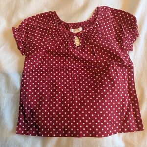 3/$15! Joe Fresh Polka Dot Red Blouse